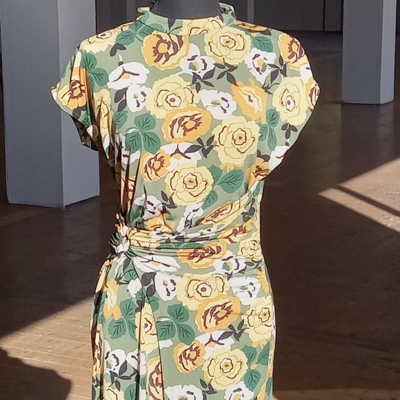 Donna Morgan yellow and green gathered wrap waist maxi dress - Picture 10 of 12